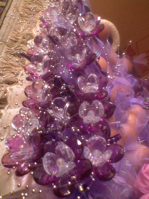 the bunga pahar for my wedding were purple and white made out of plastic 